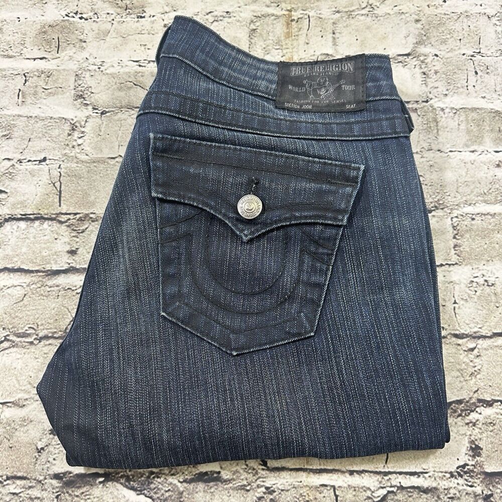 True Religion Jeans Womens 30 Blue Jodie Skinny Dark Wash Denim Flip Pockets‎